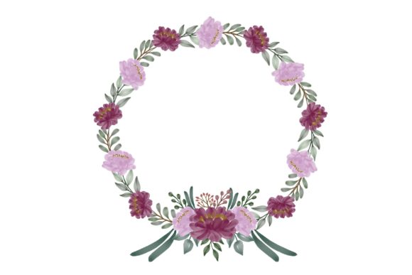 Circle Frame with Pink Floral Border: A Versatile Design Element for Your Creative Projects