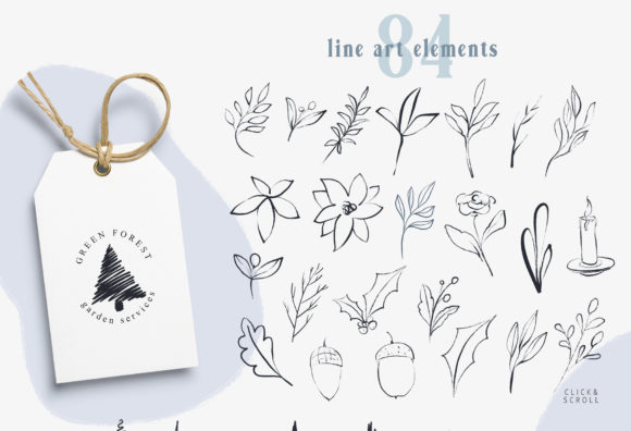 Embrace the Elegance of Abstract Christmas Floral Line Art