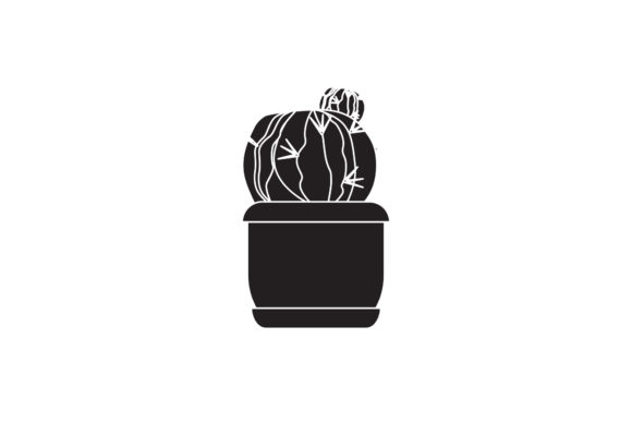 Explore Cactus Floral Icon White Line Style