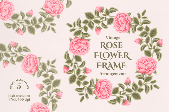 Exploring the Versatility of Shabby Chic Pink Rose Floral Frame Set