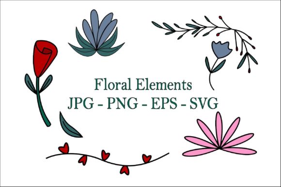 Floral Elements Hand Drawn Doodles: A Versatile Artistic Resource