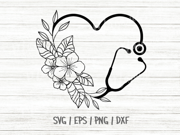 Floral Heart Stethoscope Svg: A Versatile Design for Creative Projects