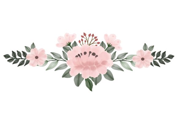 Pink Watercolor Floral Arrangement