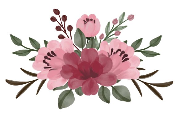 Set of Red Floral Watercolor Frame: A Versatile Design for Creative Projects