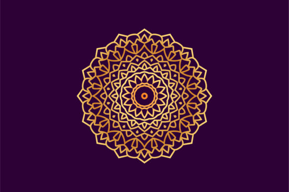 Stunning Gold Floral Mandala Illustration