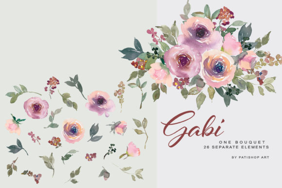 Watercolor Dusty Pink Floral Clipart: A Versatile and Elegant Design Solution